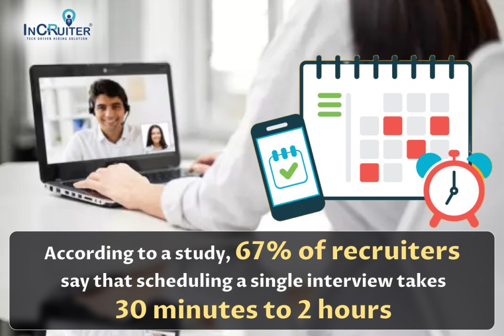 67% of recruiters say scheduling a single interview takes 30 minutes to 2 hours